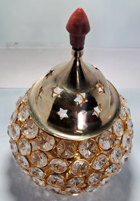 Ekum Brass Crystal Diya 7"