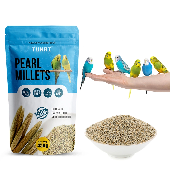 Tunai Pearl Millet | Perfect Bird Feed For Regulating Digestion, Easing Stress And Great Treat During Weaning And Breeding superior Bird Food For All Budgies, Finches, Cockatiels, Conures, Love