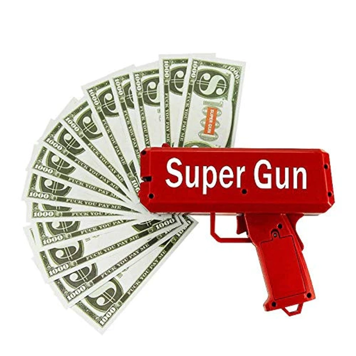 Cash Gun Red/Cash Cannon Rain Money Gun Stress Reducer Anti-Anxiety Toy Christmas Gift Toys