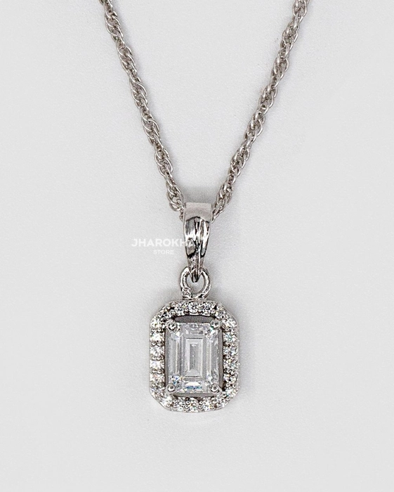 Shape of you - Emerald Cut Diamond Necklace – Fabula Jewels