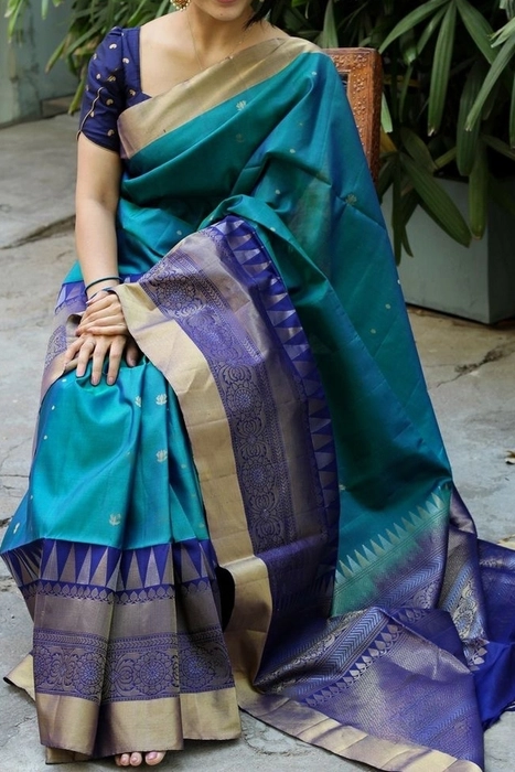 Shop Now: Yellow Banarasi Soft Silk Saree with Contrast Border - Latest  Collection – Luxurion World