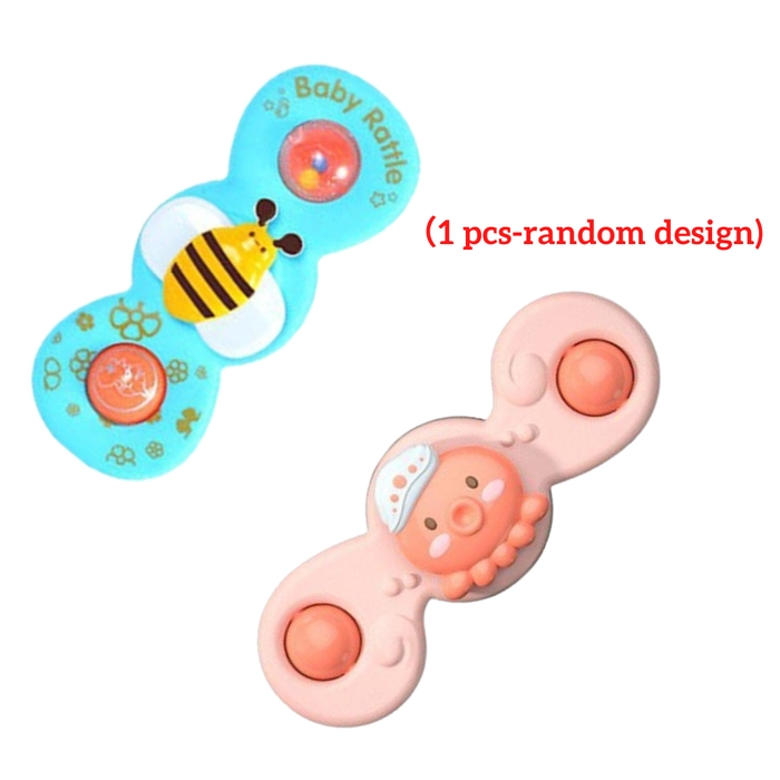 Baby Kid Spinner Cute Animal Flower Spinning Toys Playtime Turning Fun Mainan Kanak Bayi 餐桌吸盘婴儿玩具