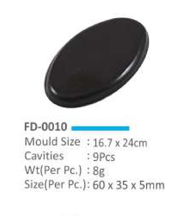 9 Cavity Oval Shaped PVC Plastic Chocolate Garnishing Mold