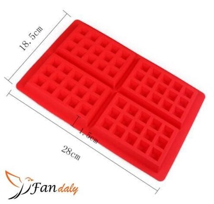 4 Cavity Belgian Waffle Chocolate Silicone Mould