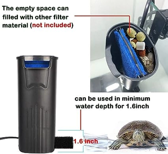 Sobo WP-208H Low Water Waterfall Fish Tank Hanging Circulation Filter Pump for Turtle, Reptile, Etc.