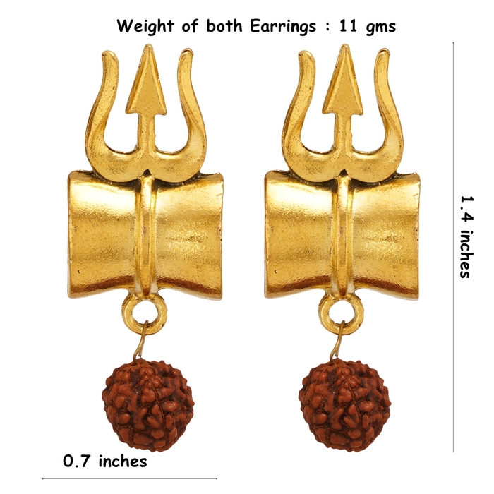 Buy Voylla Aham Brahmasmi Trishul Motif Earrings Online