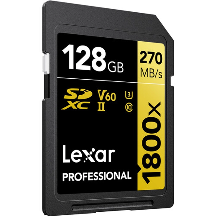 Lexar Professional 1800x SDXC™ UHS-II, U3, V60, RW up to 270/180 MB/s, 64GB/128GB/256GB/512GB