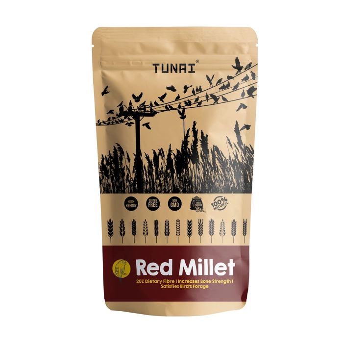 Tunai Red Millets Bird Feed | 450g |Essential Bird Food For CANARIES, FINCHES, BUDGIES, PARAKEETS, PARROTLETS, CONURES, ECLECTUS, SENEGALS, CAIQUE PARROTS, COCKATIELS, SMALL CONURES, & QUAKER PARROTS,