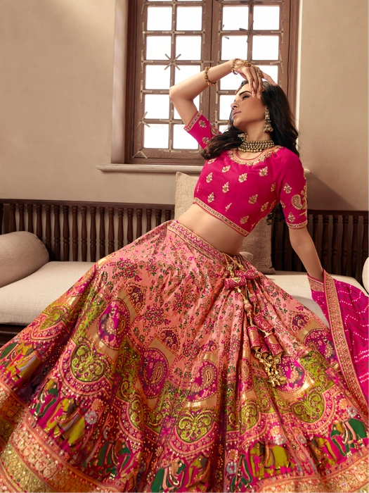Bandhani Lehengas: A Big Yes If You Wanna Stand Out! | Indian wedding wear,  Indian bridal outfits, Red saree wedding