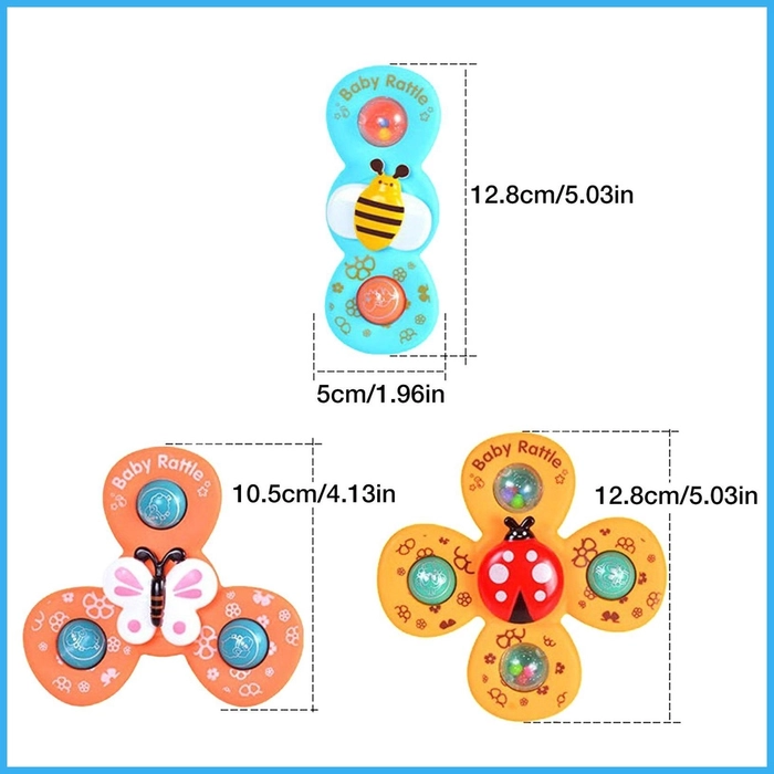 Baby Kid Spinner Cute Animal Flower Spinning Toys Playtime Turning Fun Mainan Kanak Bayi 餐桌吸盘婴儿玩具