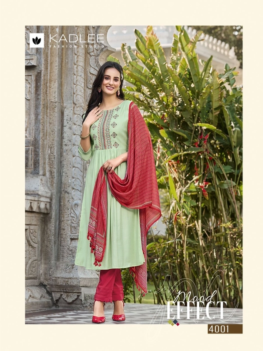 Diwali Wedding Wear Indian Handmade Rayon Naira Cut Kurti, Pant And Dupatta  Set | eBay