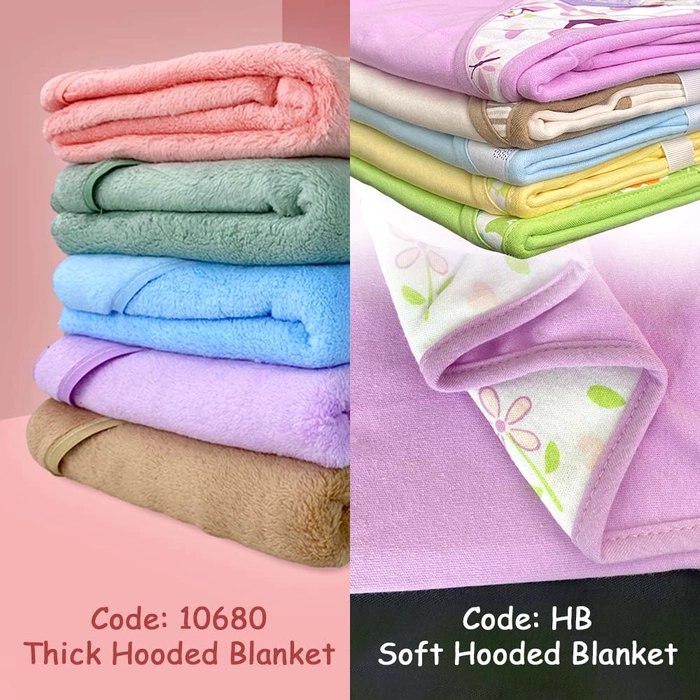 Baby Soft Cotton Hooded Receiving Blanket Newborn Swaddle Hoodie Wrap Hood Blanket Bedung Bayi Lembut HB