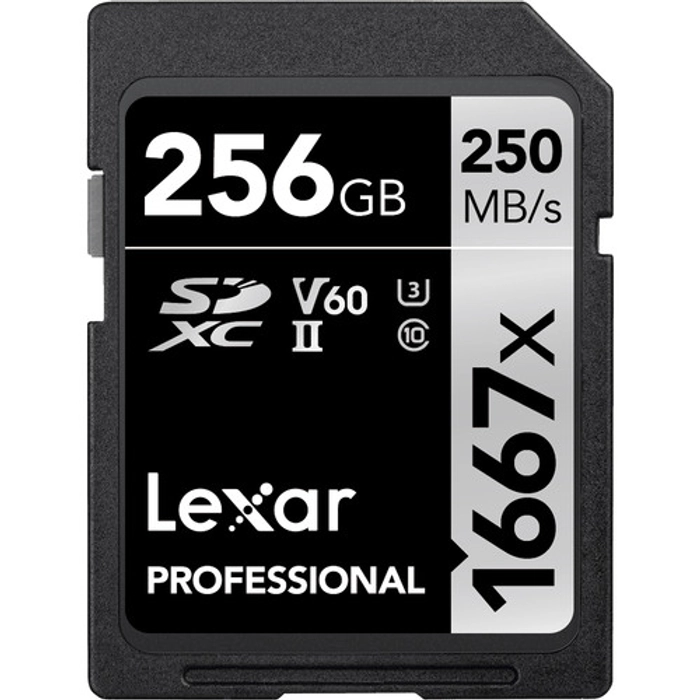 Lexar Professional 1667x SDXC UHS-II, U3, V60, RW up to 250/120 MB/s, 64GB/128GB/256GB