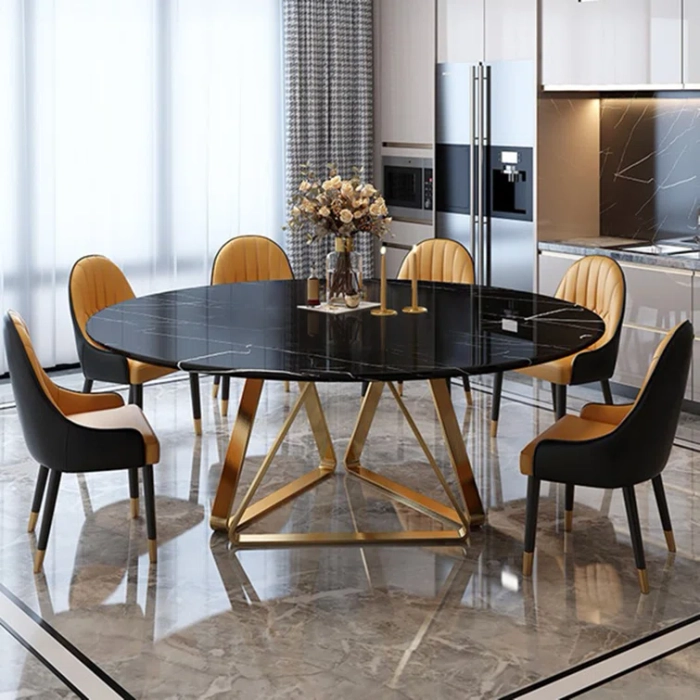 Marble dining table online and chairs