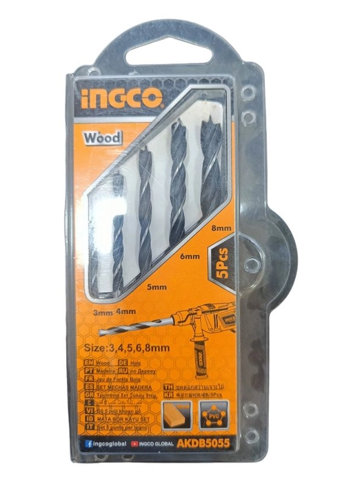 INGCO WOODEN BIT SET 3mm to 8mm