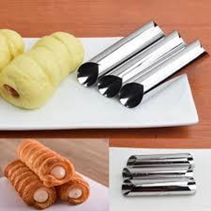 3 PC Cream Horn Mold Cake Horn Pastry Roll Horn Cylindrical Tube Spiral Baking Molds