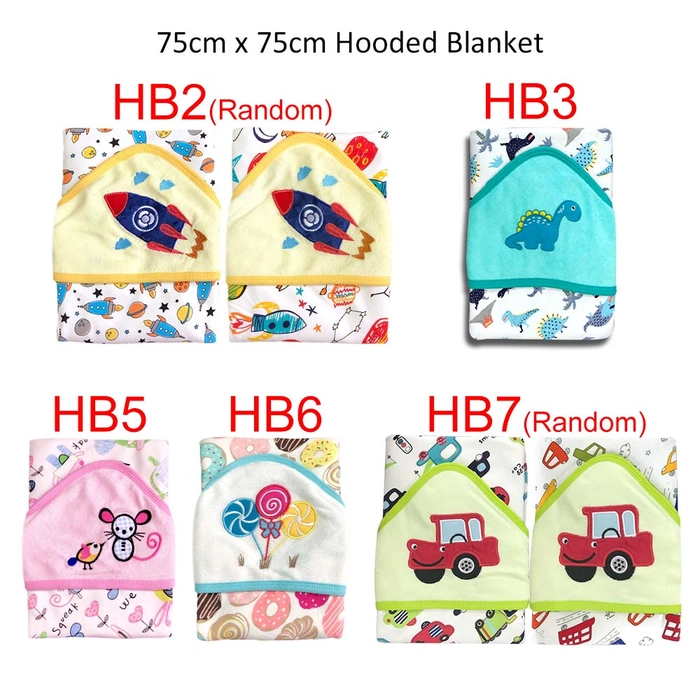 Baby Soft Cotton Hooded Receiving Blanket Newborn Swaddle Hoodie Wrap Hood Blanket Bedung Bayi Lembut HB