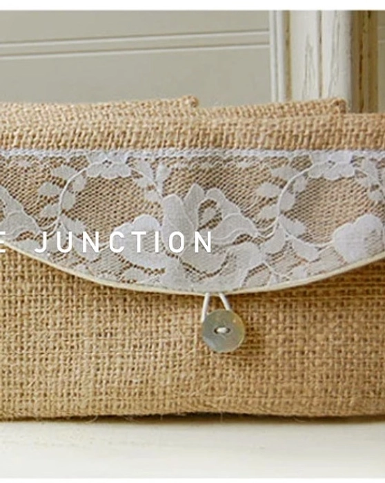 Jute Bag With Contrast Lace | Housewarming Return Gifts | Athulyaa