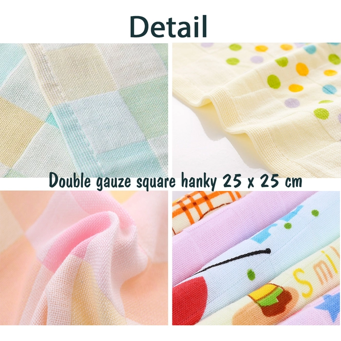 Baby Wash Cloth/ Muslin Gauze/ Face Towel/ Handkerchief/ Hanky Super Soft Quick Dry Absorbent 25 x 25cm