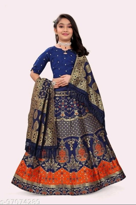 Ahhaaaa Kids Ethnic Cotton Blend Radha Dress / Lehenga Choli / Chania Choli  Set For Girls - Walmart.com