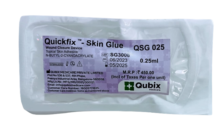 QSG 025 . Topical Skin Adhesive 0.25ml, N-Butyl-2-Cynoacrylate.