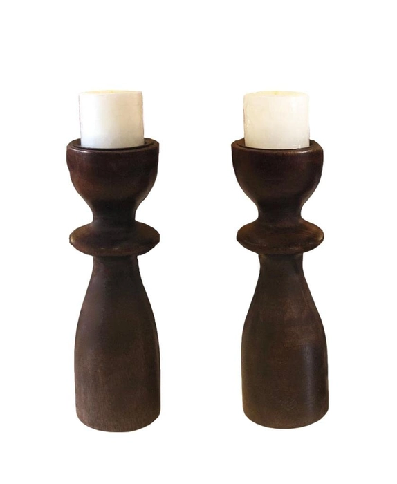 Wooden Candle Sticks - Stained