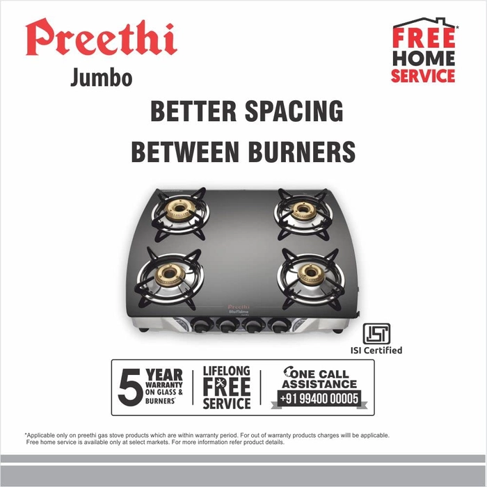 Preethi gas stove store 4 burner