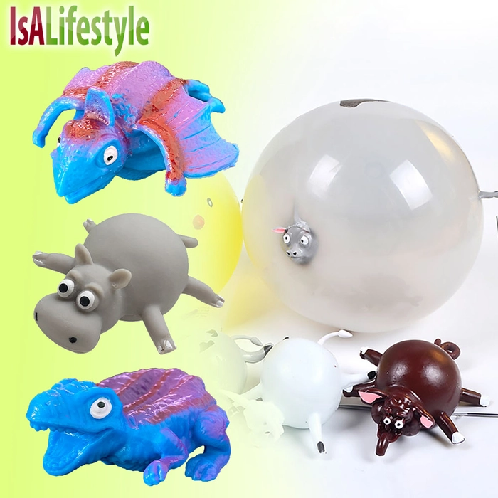 Funny Blowing Animal Vent Smash Toy Inflatable Dinosaur Squishy Toys Soft Ball Balloon Halloween Party Gift