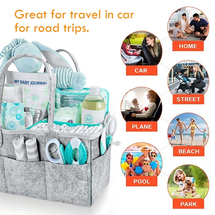 Portable Baby Caddy Organizer Large Storage Detachable Divider Diaper Nappy Inner Mummy Mother Bag Multifunctional Handbag 33x23x18cm