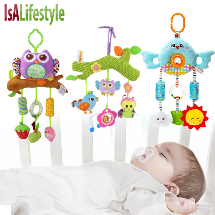 Stroller Hanging Toy Bed Baby Cot Playpens Rattle Soft Squeaker Hanging Plush Toys Happy Monkey Tororo