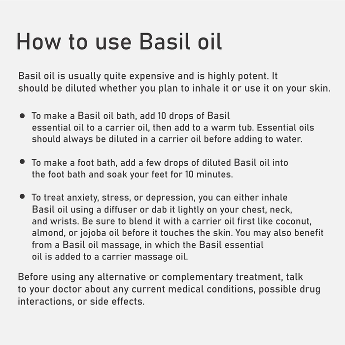 BROER Naturals Basil Tulsi Essential Oil 15ml with 100 Pure