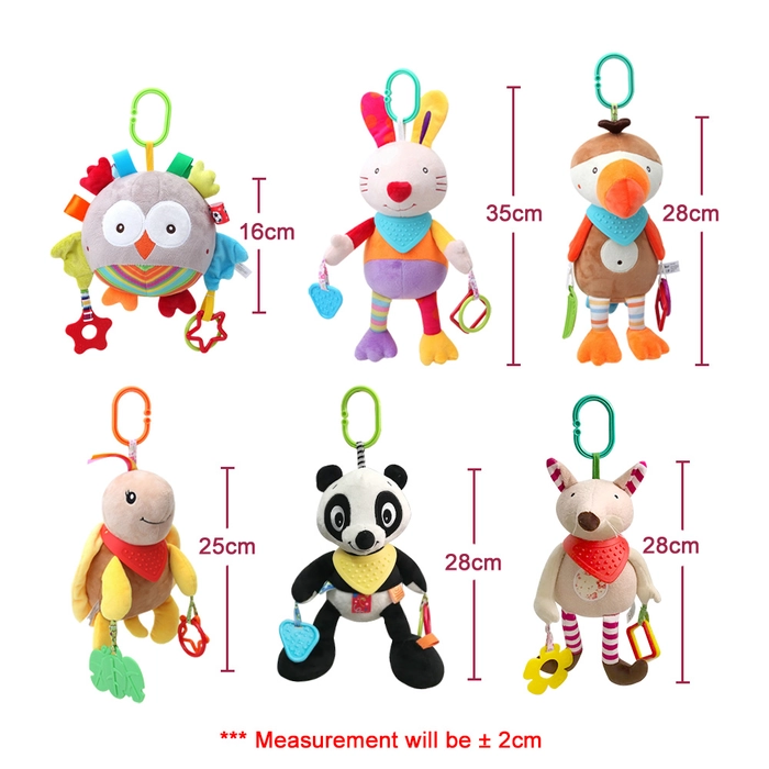 Baby Rattle Toys Soft Toy Stuffed and Plush Animals Doll Teether Sound Paper Hanging Toy BBSKY