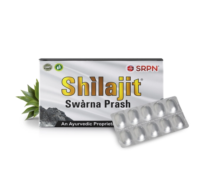 SRPN Shilajit Swarna Prash Tablets For Multiple Health Benifits Pack Of 10 Tab