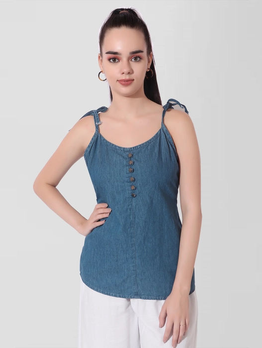 SySea Womens Sleeveless Babydoll Denim Jean Dresses V Neck Ruffle Collar  Flowy A-Line Tiered Tunic Shirt Dress Blue M at Amazon Women's Clothing  store
