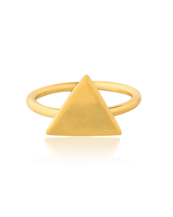 Taika Small Ring Golden Bronze, Tiny Triangle Design – Wild & Arrow