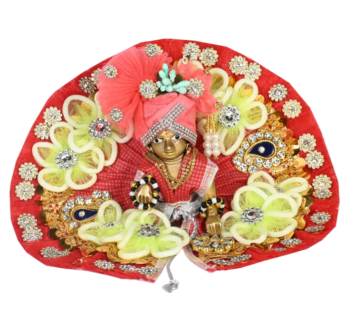 Buy Ecommall Laddu Gopal Dress Size 5 with Pagdi, Mala, Bansuri Accessories  Combo Set Fancy Dress (Silk) Online at Best Prices in India - JioMart.