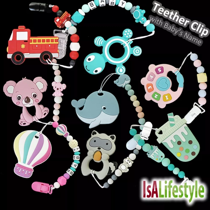 Custom Name Pacifier Clip Baby Silicone Teething Toy for Newborn Infant Toodler Teether Newborn Baby Gift