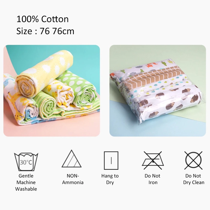 New Born 4pc Receiving Blanket Flannel Cotton Baby Swaddle Wrap Newborn Selimut Kain Bedung Bayi Lampin BS