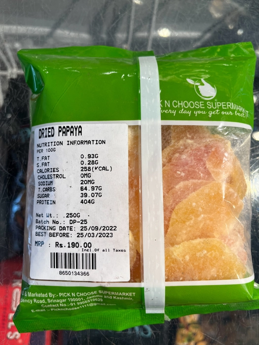 Dried Papaya