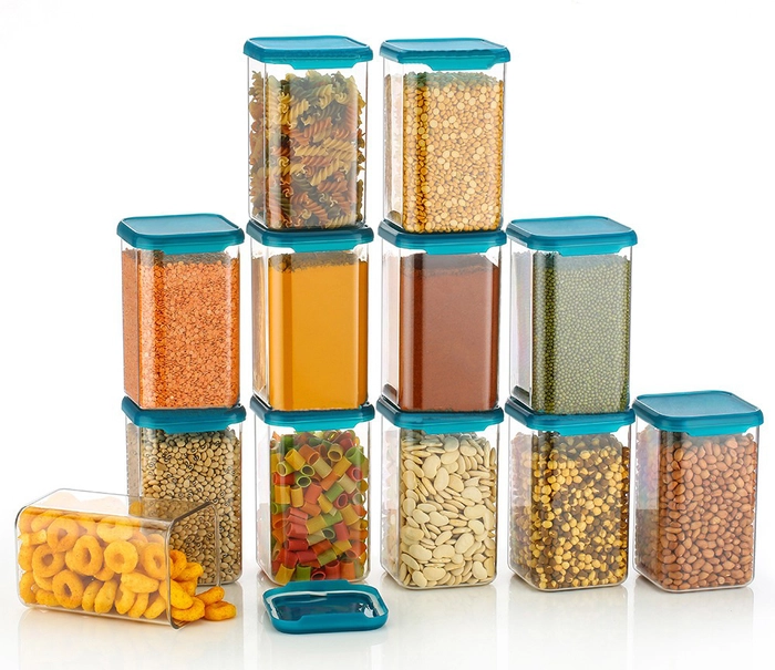 12 X LARGE GLASS JARS 1100ml Food Storage Container 