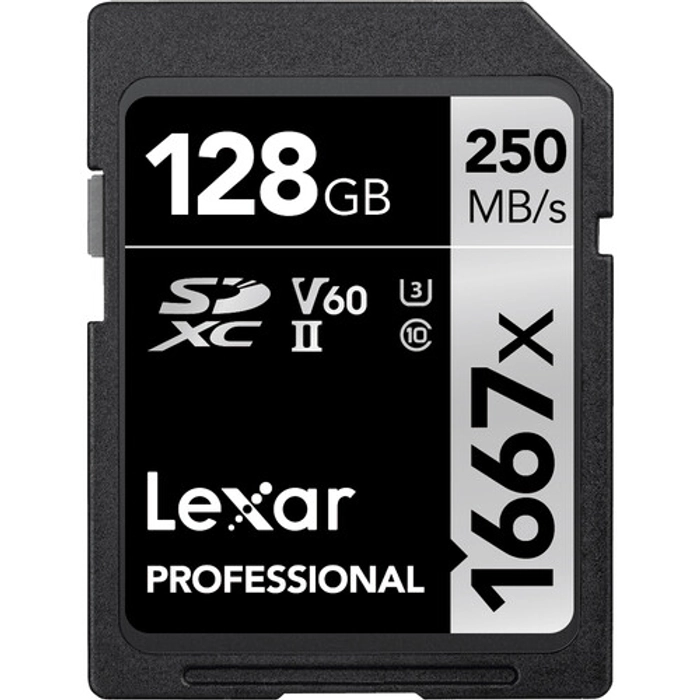 Lexar Professional 1667x SDXC UHS-II, U3, V60, RW up to 250/120 MB/s, 64GB/128GB/256GB