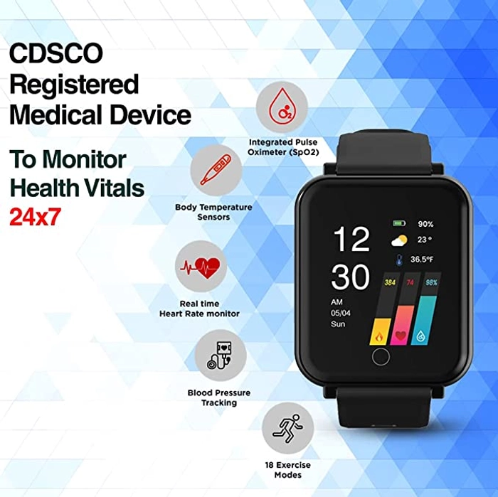 Smartwatch for Body Temperature, BP Monitor, Sports & Sleep Tracking & Women Care