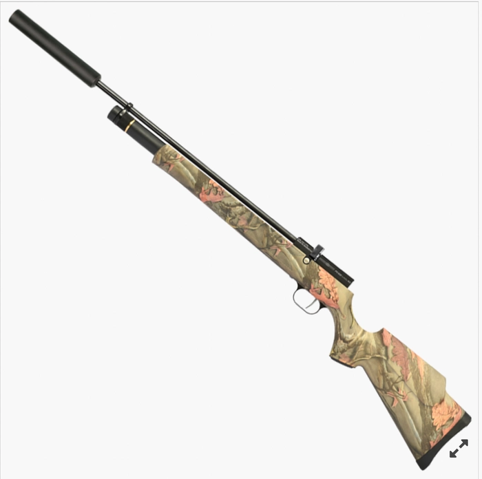 PX100 Achilles Classic X3 Air Rifle (with INTEGRATED SUPPRESSOR) – Camo and Wood