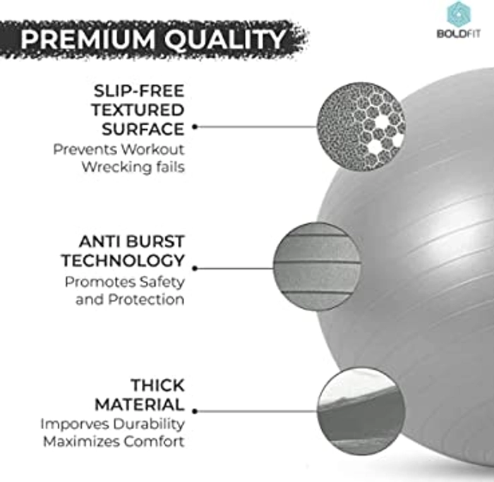 Gym Ball for Anti Burst Exercise Ball with Foot Pump for Workout Yoga