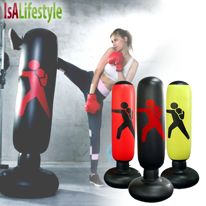 1.6m Tall Boxing Punching Bag Fitness Equipment PVC Inflatable Boxing Column Tumbler Sandbag Boxing Training