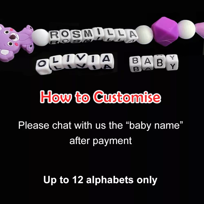 Custom Name Pacifier Clip Baby Silicone Teething Toy for Newborn Infant Toodler Teether Newborn Baby Gift