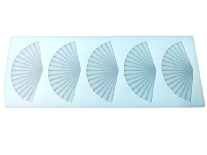 Silicone 5 In 1 Fan Shape Chocolate Garnishing Mould Cake Decorating Tool