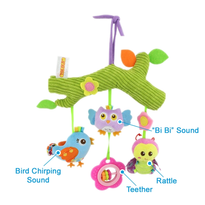 Stroller Hanging Toy Bed Baby Cot Playpens Rattle Soft Squeaker Hanging Plush Toys Happy Monkey Tororo