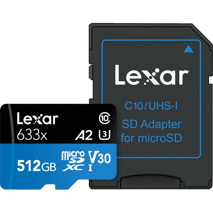 Lexar 633x microSDHC/microSDXC UHS-I w/ adapter, R up to 100MB/s, 32GB/64GB/128GB/256GB