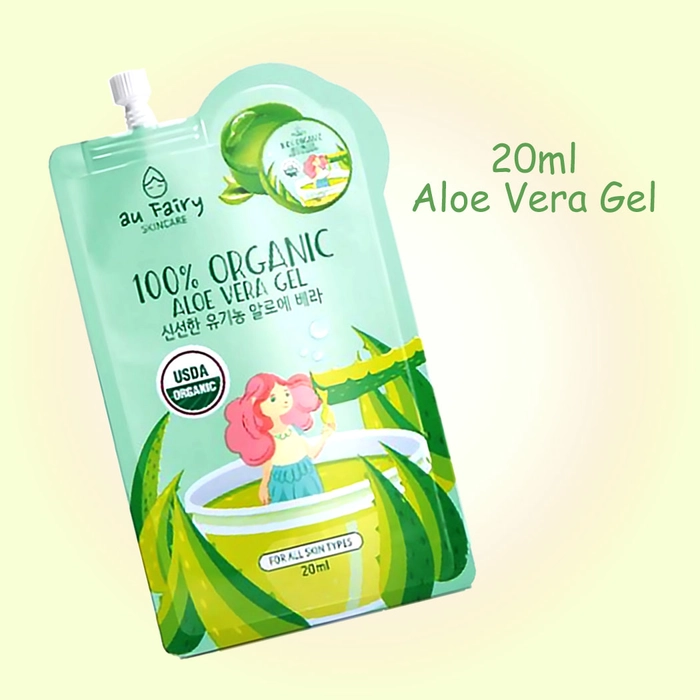 Au Fairy Aloe Vera Gel Soothing Spell 100% Organic 180g / 20ml Travel Pack Gel Halal Certified